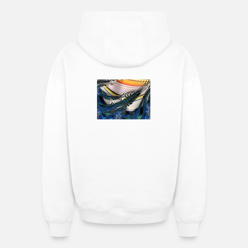 image - Sweat à capuche unisexe zippé oversize épais SPREAD - blanc