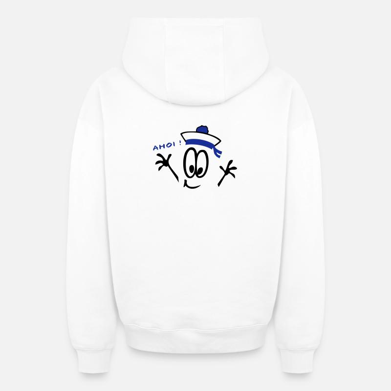 Matelot, ahoi, BD - Sweat à capuche unisexe zippé oversize épais SPREAD - blanc