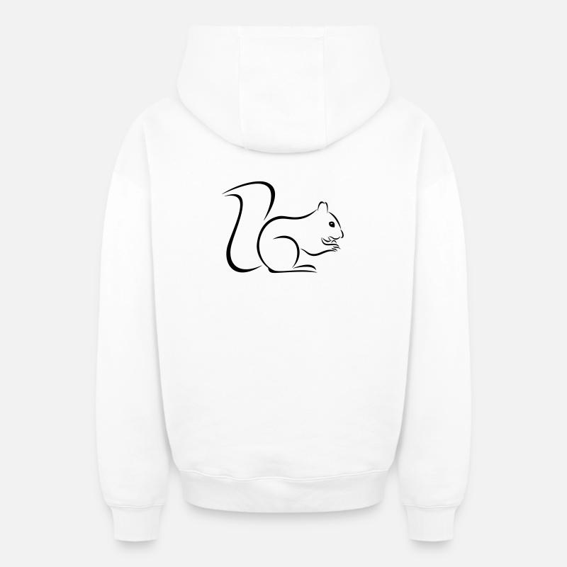 Écureuils - Sweat à capuche unisexe zippé oversize épais SPREAD - blanc