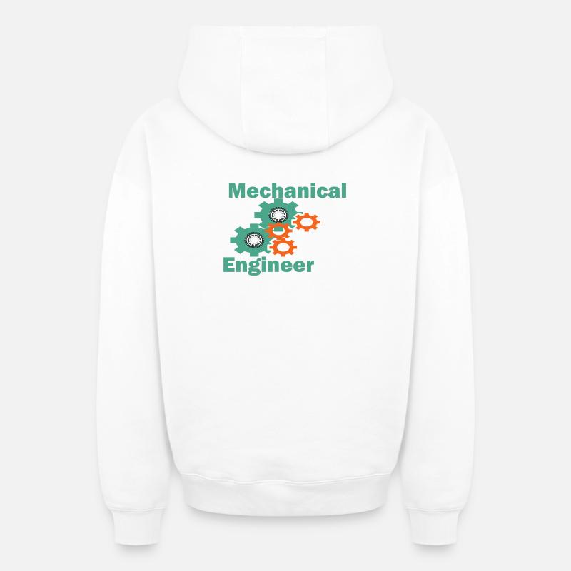 Mechanical Engineering Funny Engineer - Oversized Heavyweight Unisex Zip Hoodie - white