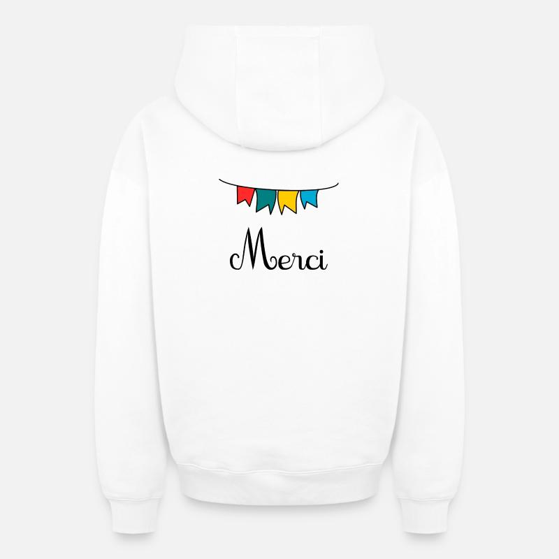 MAÎTRESSE. MERCI. MERCI MAÎTRESSE - Sweat à capuche unisexe zippé oversize épais SPREAD - blanc