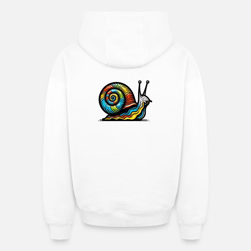 Escargot - Sweat à capuche unisexe zippé oversize épais SPREAD - blanc