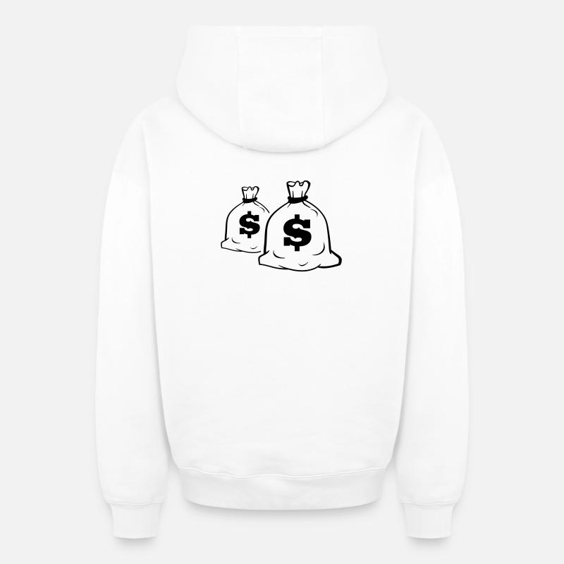équipage - Sweat à capuche unisexe zippé oversize épais SPREAD - blanc
