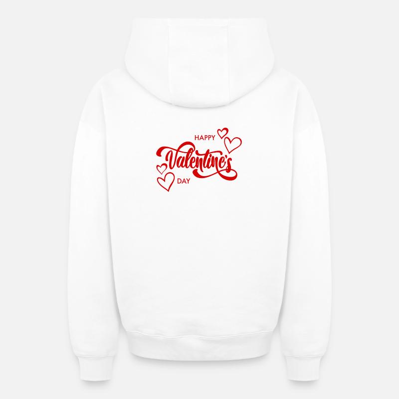 happy_valentines_day_-1-_250902043636 - Sweat à capuche unisexe zippé oversize épais SPREAD - blanc