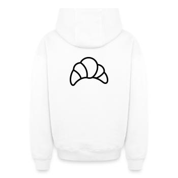 croissant - Sweat à capuche unisexe zippé oversize épais SPREAD - blanc - Dos - AI Model Male 178 light (178cm)