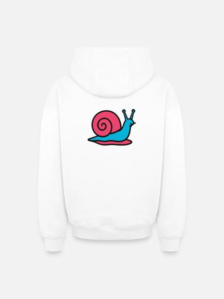 Snail Pop Art Gastropod Vegetable Garden - Oversized Heavyweight Unisex Zip Hoodie - white