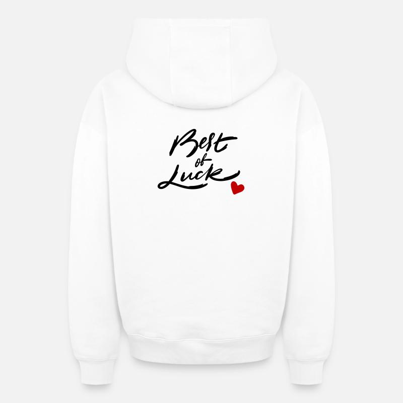 Bonne chance - Sweat à capuche unisexe zippé oversize épais SPREAD - blanc