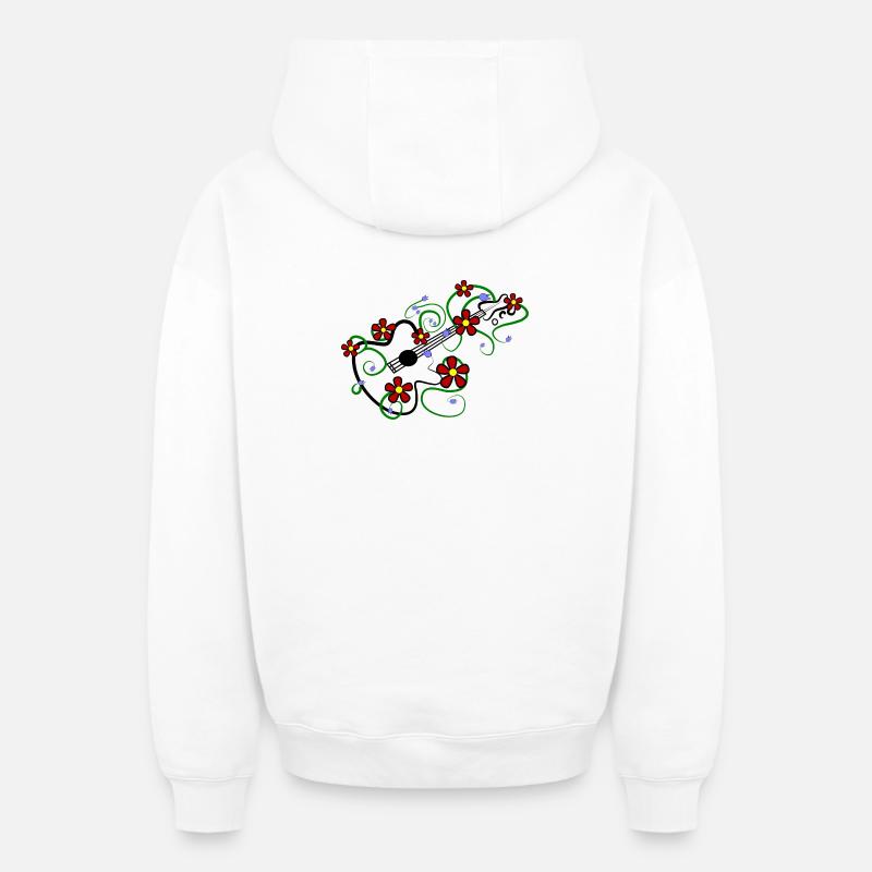 Guitare - Sweat à capuche unisexe zippé oversize épais SPREAD - blanc
