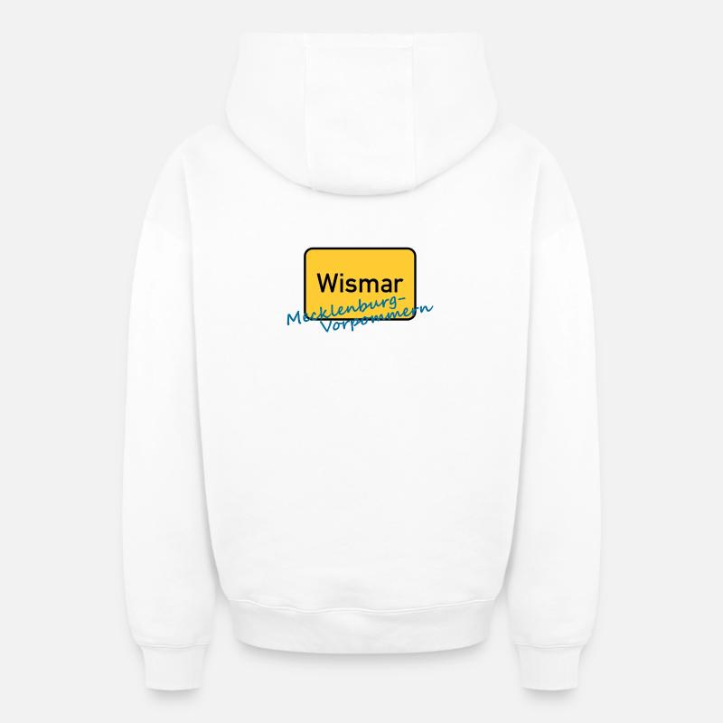 Wismar - Sweat à capuche unisexe zippé oversize épais SPREAD - blanc