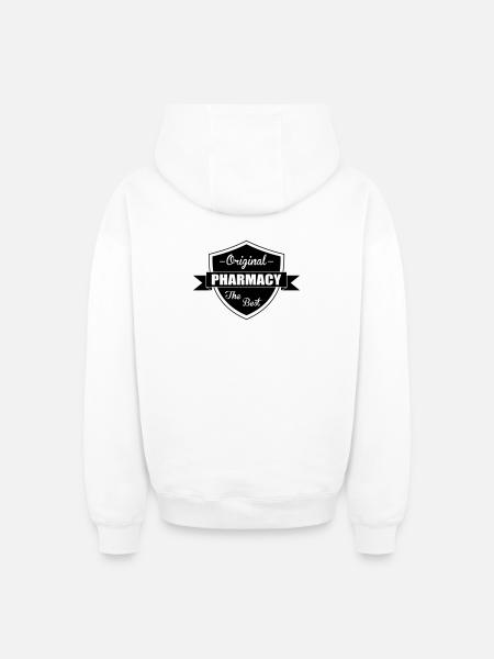 Pharmacy - Oversized Heavyweight Unisex Zip Hoodie - white