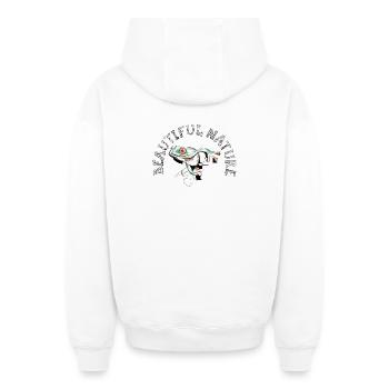 Giftpfeil Frosch Symbol Kunst frog - Oversized Heavyweight Unisex Zip Hoodie - Weiß - Hinten - AI Model Male 178 light (178cm)