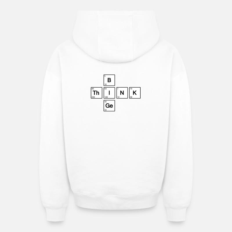 Think Big (Blanc) - Sweat à capuche unisexe zippé oversize épais SPREAD - blanc
