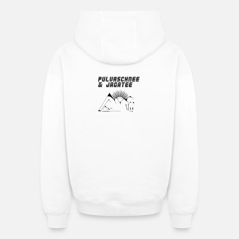Pulvaschnee & Jagatee - Pulverschnee & Jägertee - Oversized Heavyweight Unisex Zip Hoodie - Weiß