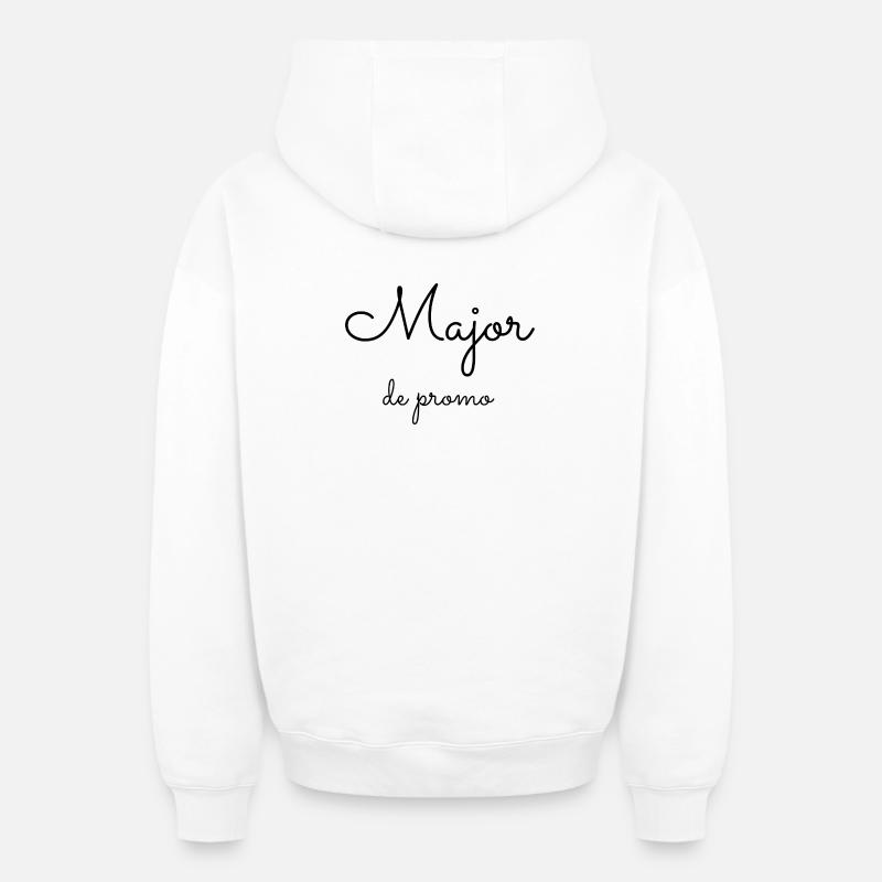 Major de Promo - Sweat à capuche unisexe zippé oversize épais SPREAD - blanc