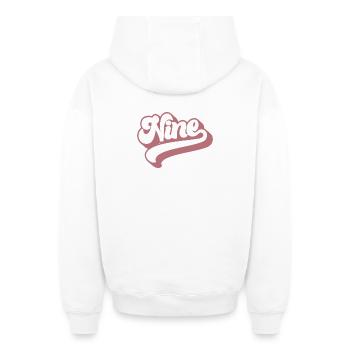Nine 9th Birthday For Girls 9 Years Old - Oversized Heavyweight Unisex Zip Hoodie - white - Back - AI Model Male 178 light (178cm)