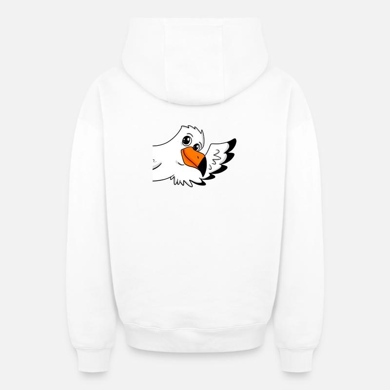 Salutation de mouette - Sweat à capuche unisexe zippé oversize épais SPREAD - blanc