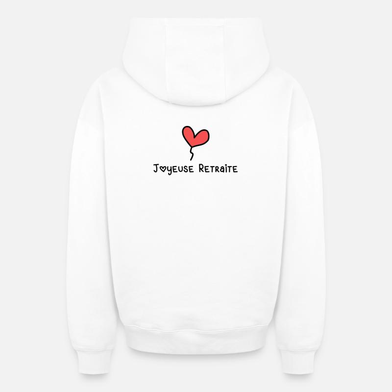 RETRAITE - Sweat à capuche unisexe zippé oversize épais SPREAD - blanc
