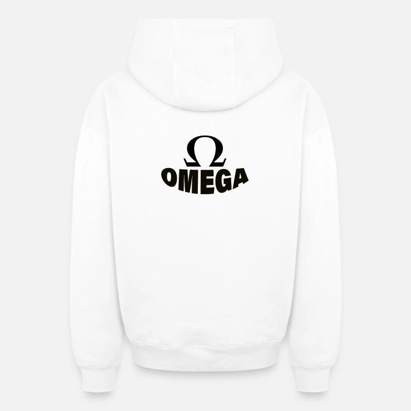 OMÉGA - Sweat à capuche unisexe zippé oversize épais SPREAD - blanc