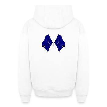 Two flags Alaska - Oversized Heavyweight Unisex Zip Hoodie - white - Back - AI Model Male 178 light (178cm)