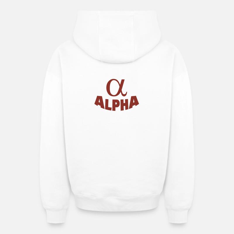 ALPHA - Sweat à capuche unisexe zippé oversize épais SPREAD - blanc