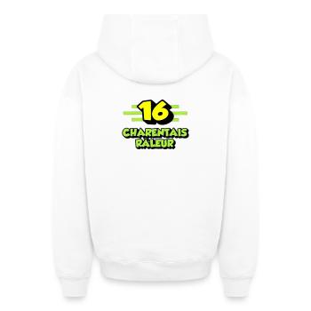 Beschwerdende Charentais - Oversized Heavyweight Unisex Zip Hoodie - Weiß - Hinten - AI Model Male 178 light (178cm)
