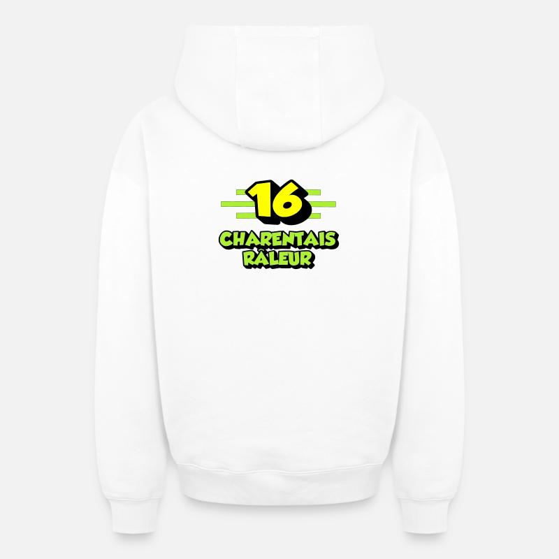 Charentais râleur - Sweat à capuche unisexe zippé oversize épais SPREAD - blanc