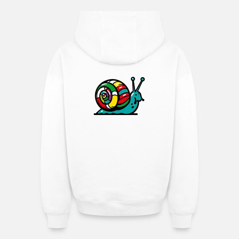 Escargot - Sweat à capuche unisexe zippé oversize épais SPREAD - blanc