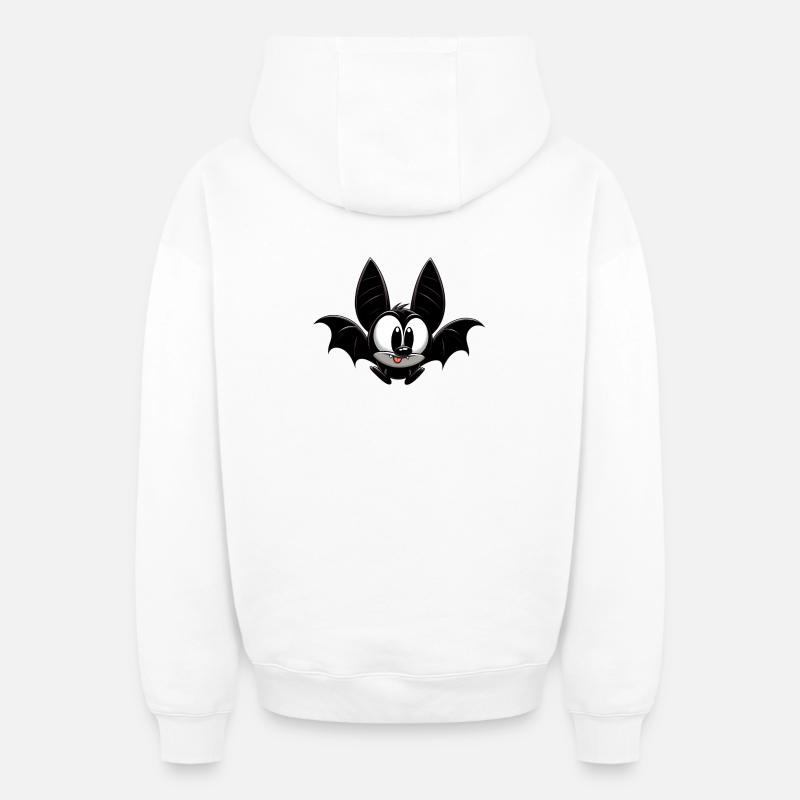 Fledermaus - Oversized Heavyweight Unisex Zip Hoodie - Weiß
