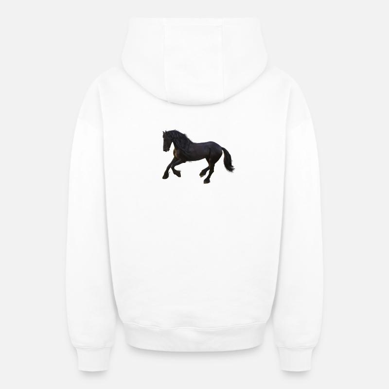 Cheval - Sweat à capuche unisexe zippé oversize épais SPREAD - blanc