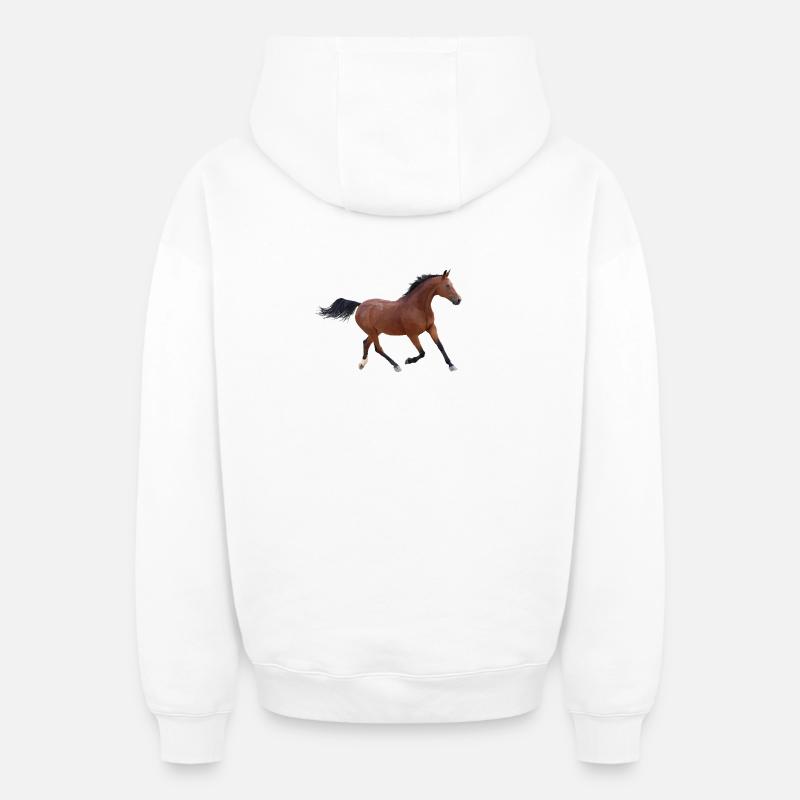 Cheval - Sweat à capuche unisexe zippé oversize épais SPREAD - blanc