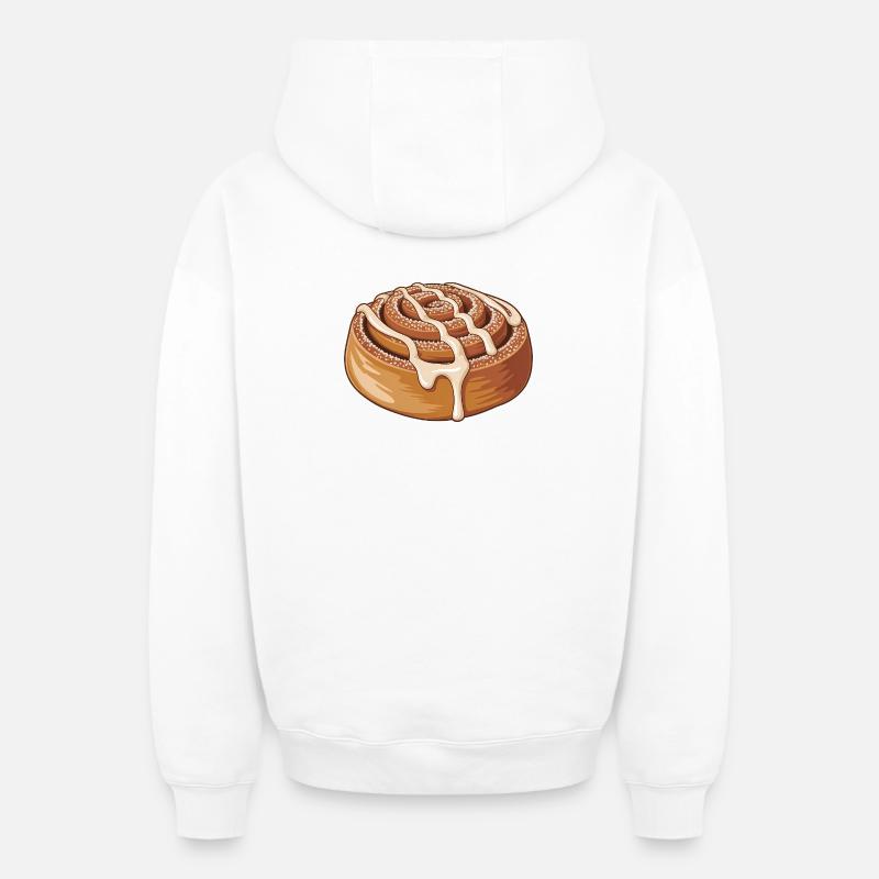 Rouleau de cannelle sucré - Sweat à capuche unisexe zippé oversize épais SPREAD - blanc