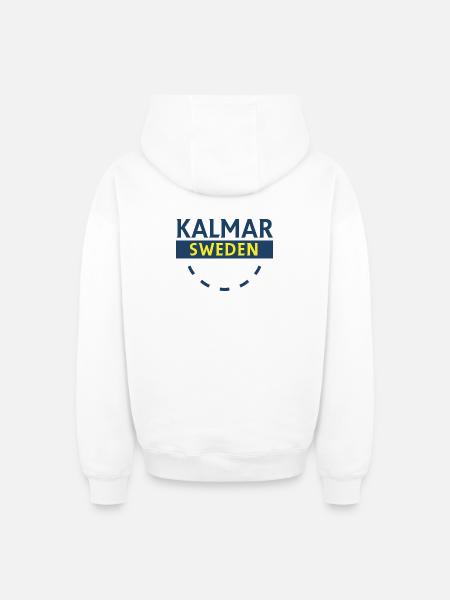 Kalmar Sweden Emblem Graphic - Oversized Heavyweight Unisex Zip Hoodie - white