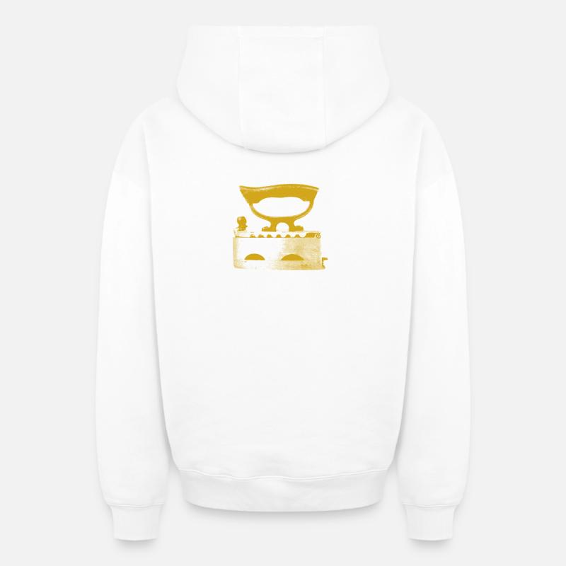Fer - Sweat à capuche unisexe zippé oversize épais SPREAD - blanc