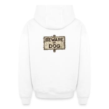 Böser Hund - Oversized Heavyweight Unisex Zip Hoodie - Weiß - Hinten - AI Model Male 178 light (178cm)