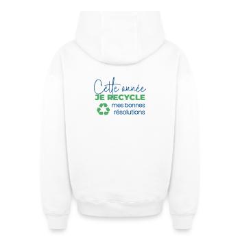 This year I'm recycling my good resolutions - Oversized Heavyweight Unisex Zip Hoodie - white - Back - AI Model Male 178 light (178cm)