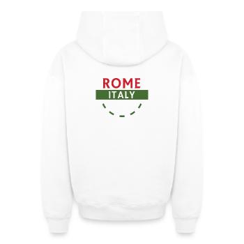 Rome Italia Emblem auf dem Band - Oversized Heavyweight Unisex Zip Hoodie - Weiß - Hinten - AI Model Male 178 light (178cm)