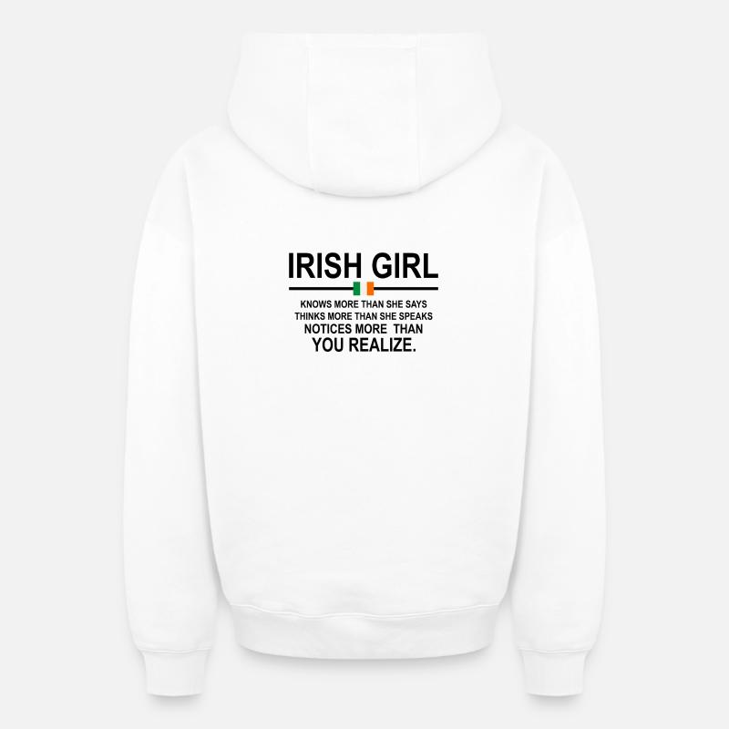 Irisches Mädchen - Oversized Heavyweight Unisex Zip Hoodie - Weiß