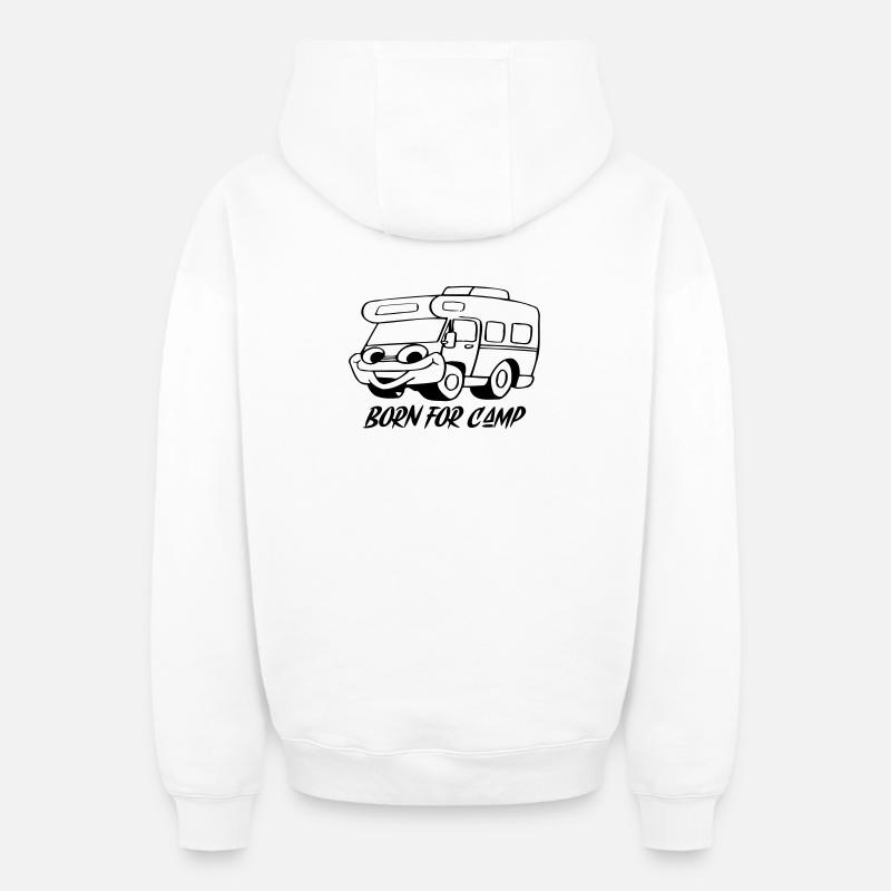 Born for Camp - Oversized Heavyweight Unisex Zip Hoodie - Weiß