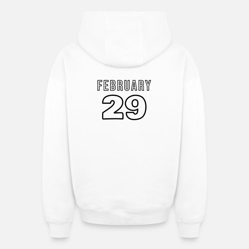 29 février - Sweat à capuche unisexe zippé oversize épais SPREAD - blanc