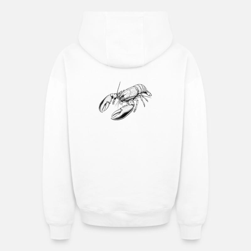 Homard - Sweat à capuche unisexe zippé oversize épais SPREAD - blanc