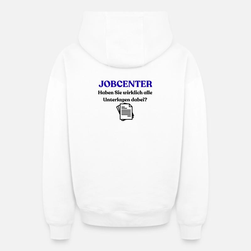 Centre d’emploi - Sweat à capuche unisexe zippé oversize épais SPREAD - blanc