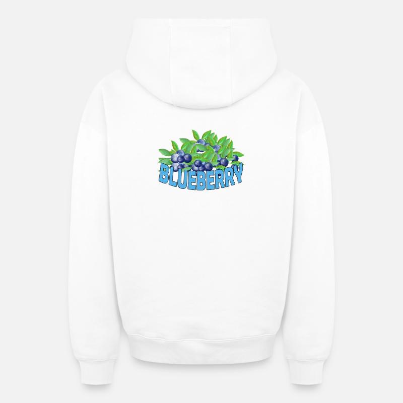 Myrtille - Sweat à capuche unisexe zippé oversize épais SPREAD - blanc