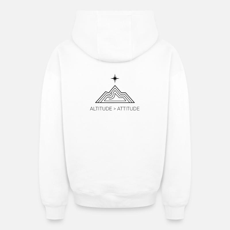 Altitude > Attitude - Sweat à capuche unisexe zippé oversize épais SPREAD - blanc