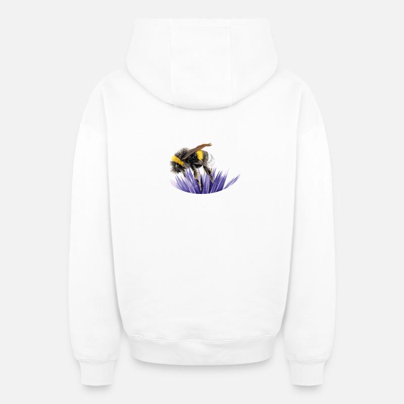 bourdon - Sweat à capuche unisexe zippé oversize épais SPREAD - blanc