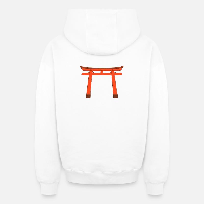 Lebendiges Torii-Tor - Oversized Heavyweight Unisex Zip Hoodie - Weiß