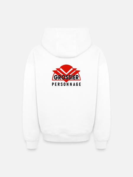 Gossier personnage - Sweat à capuche unisexe zippé oversize épais SPREAD - blanc