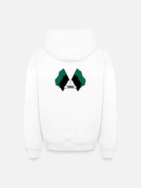 Texel Crossed Flags – Island Pride - Oversized Heavyweight Unisex Zip Hoodie - white