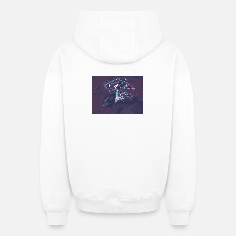 Vortex en tourbillon néon - Sweat à capuche unisexe zippé oversize épais SPREAD - blanc