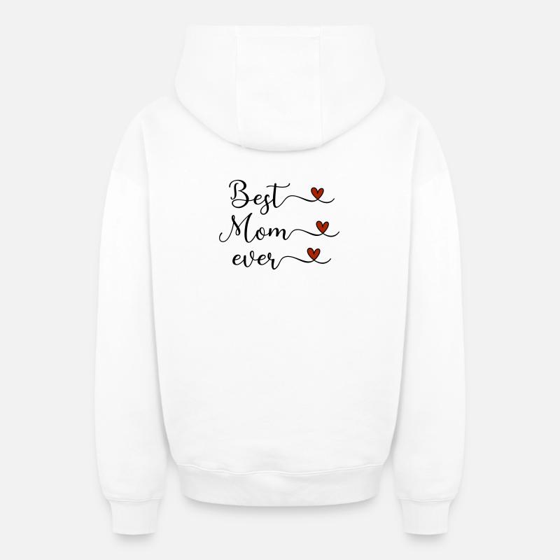 Beste Mama - Oversized Heavyweight Unisex Zip Hoodie - Weiß