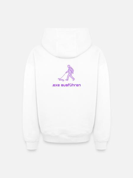 Exe Ausführen Lila - Oversized Heavyweight Unisex Zip Hoodie - Weiß